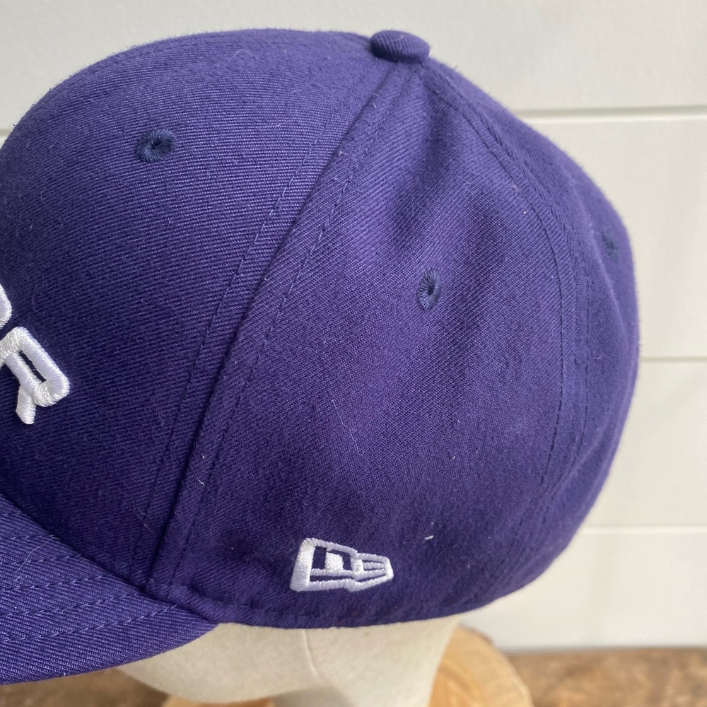 59Fifty Bauer Purple 6 Panel Vented Baseball Hat Cap Sport Outdoors Athletic - Picture 4 of 7